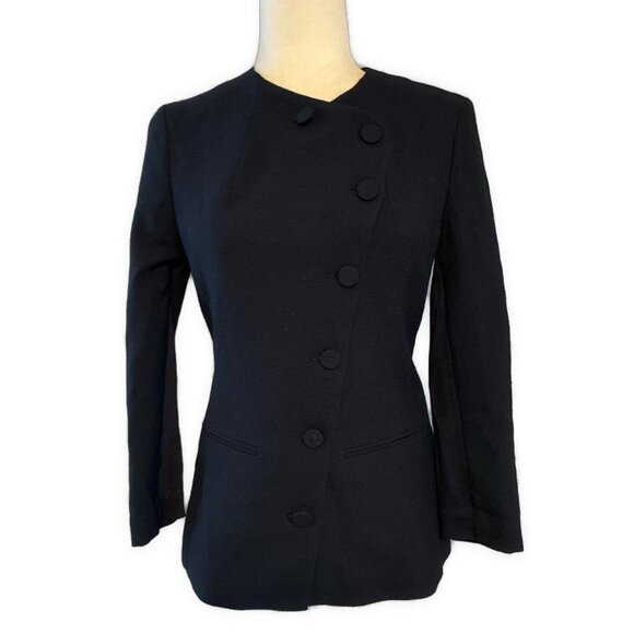 zara 7822/635/401 Women’s Solid Blue Black Long Sleeve Blazer Jacket Small - Picture 1 of 6